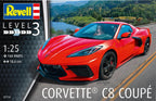 Revell 1:25 Scale Chevrolet Corvette C8 Coupe Sports Car Skill Level 3 - 07714