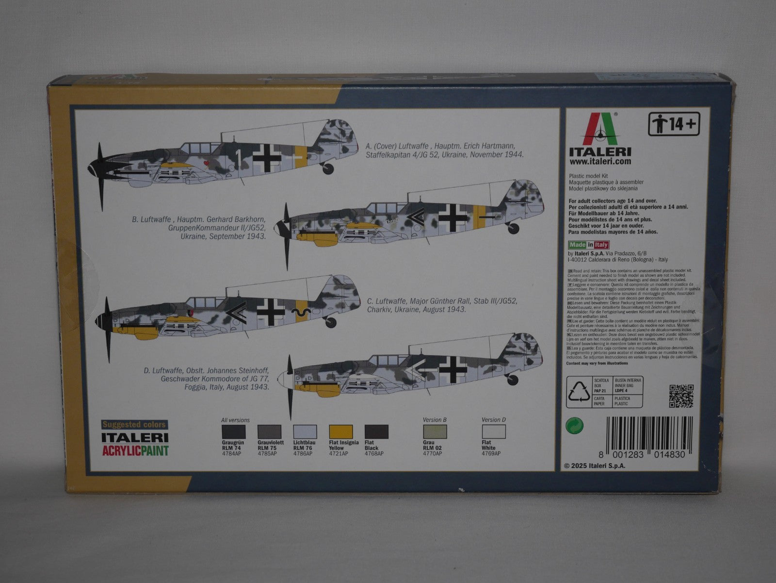 Italeri 1:72 Scale WWII Aces Messerschmitt Bf 109 G-6 Model Skill Level 2 - 1483