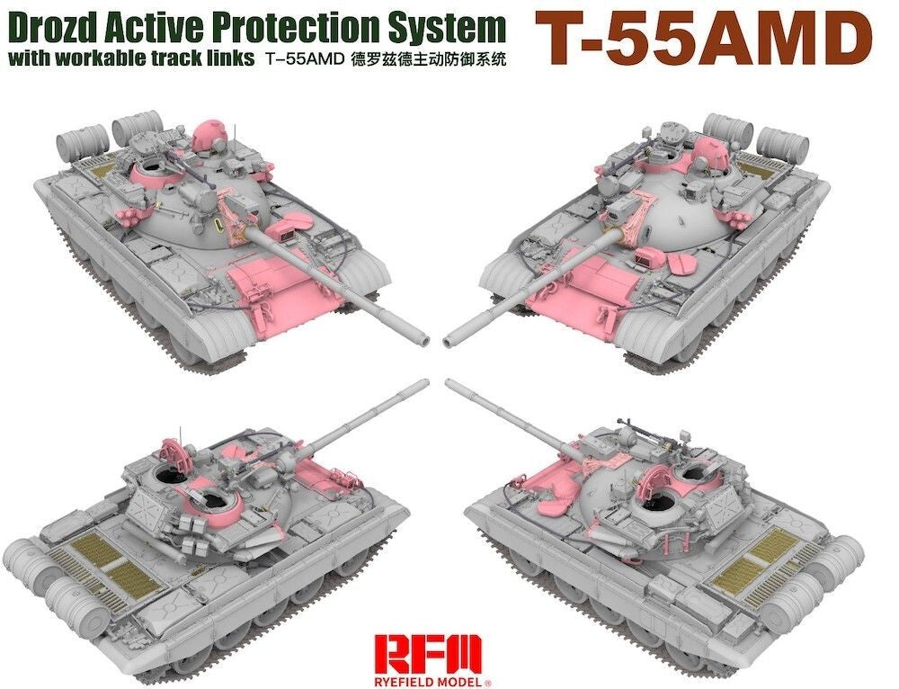 Ryefield Model 1:35 Soviet Union T-55 AMD Drozd Active Protection System - 5091