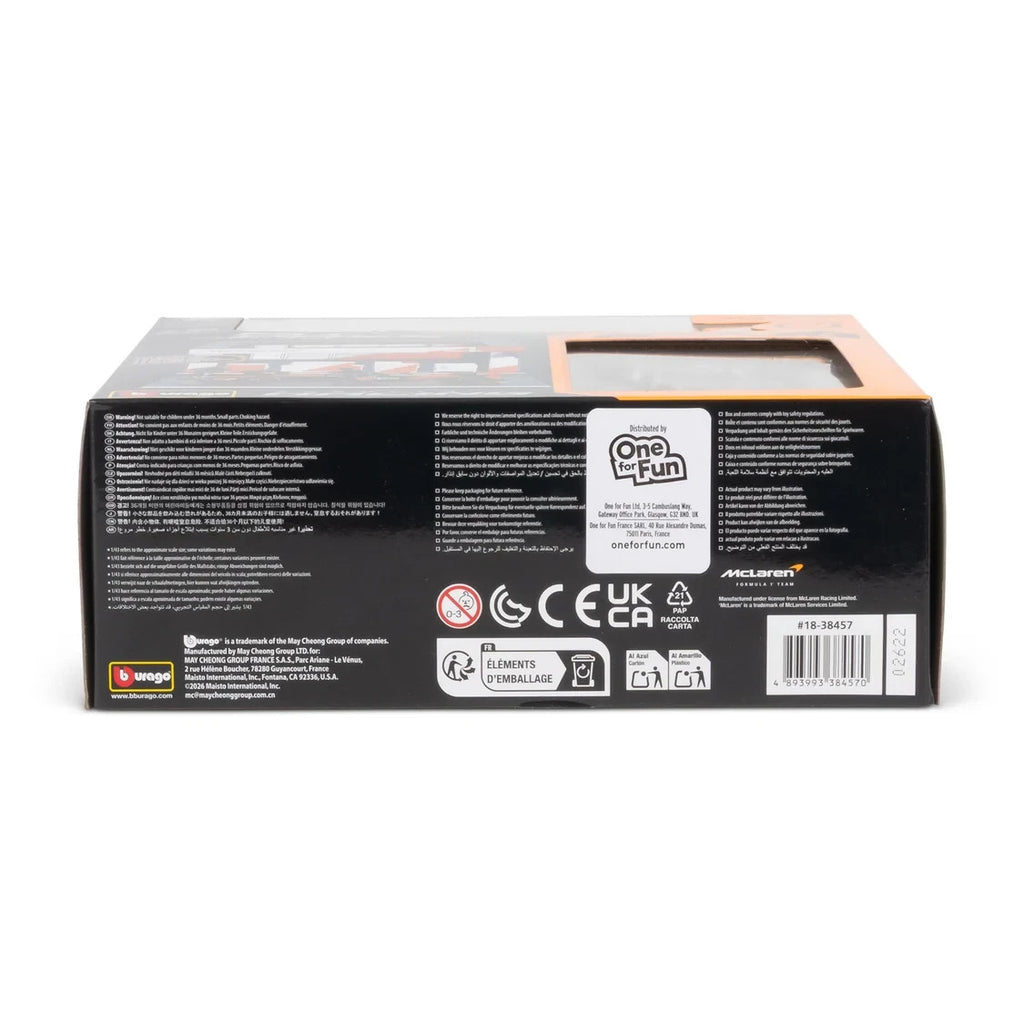 Burago 1:43 McLaren MCL39 Australian GP 2025 L.Norris Pit Pass Diorma Playset - #18-38457N