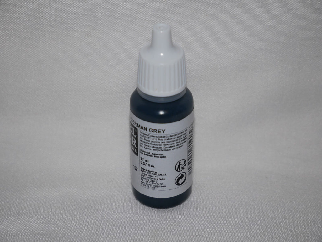 Vallejo Model Color German Grey Acrylic 17ml/0.57 fl oz Dropper Bottle  - 70.995