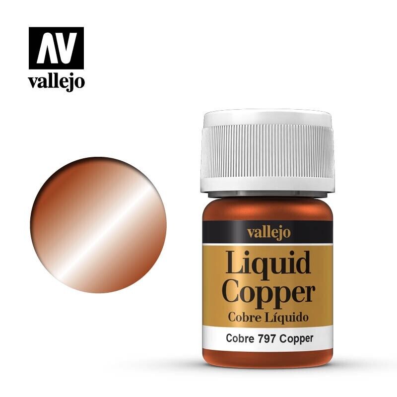 Vallejo Liquid Metal Copper Metallic Alcohol Based 35ml / 1.15 fl oz - 70.797