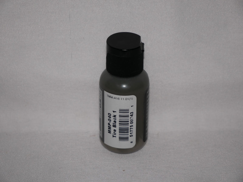 Mission Models Premium Hobby Paints Tire Black 1 30ml / 1 fl oz Bottle MMP - 040