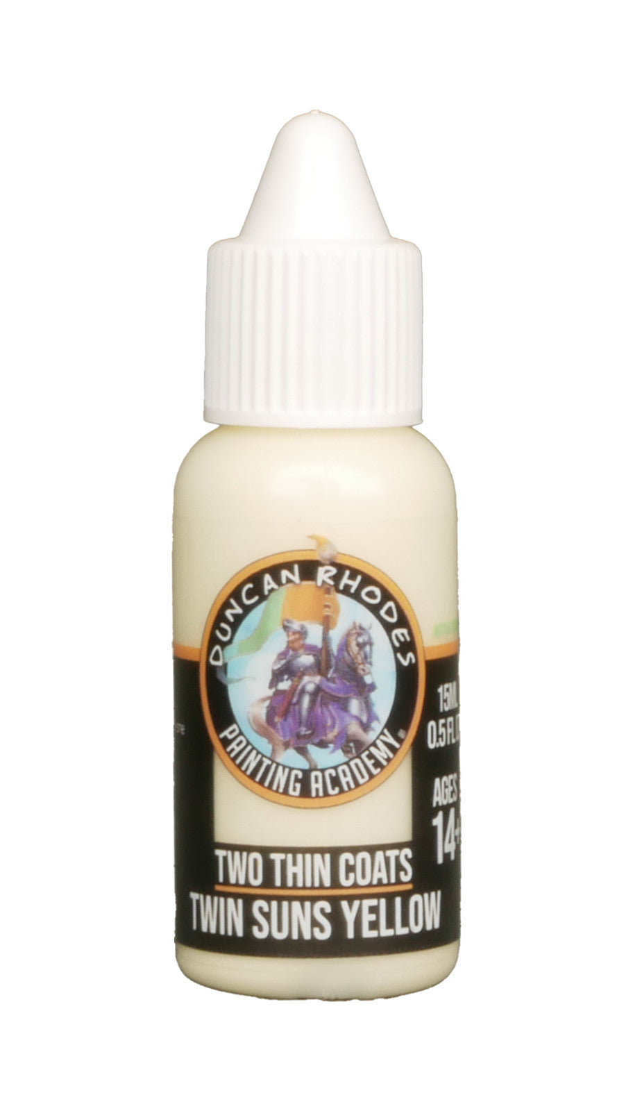 Duncan Rhodes Painting Academy Two Thin Coats Twin Suns Yellow 15ml Bottle 10132