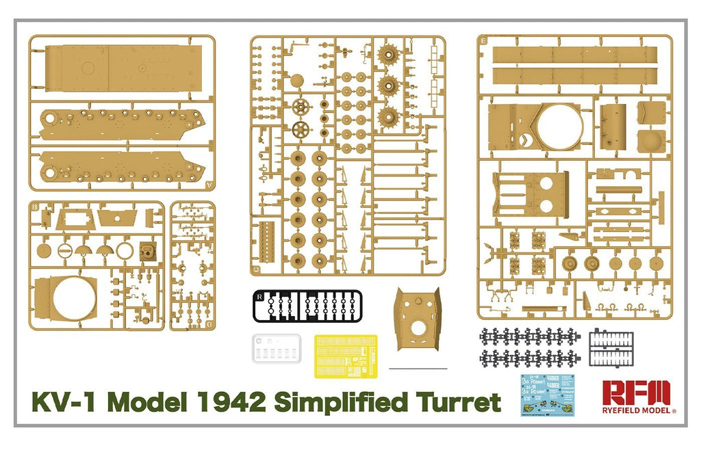 Ryefield Model 1:35 Russian KV-1 Model 1942 Simplified Turret Heavy Tank - 5041