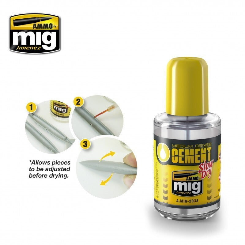 Ammo By Mig Jimenez High-Strength Medium Dense Poly Cement 30ml Jar - A.MIG-2038