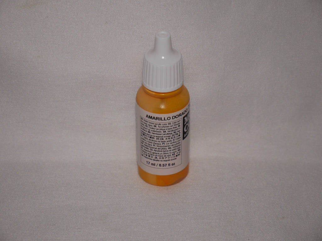 Vallejo Model Color Golden Yellow Acrylic 17ml/0.57 fl oz Dropper Bottle 70.948