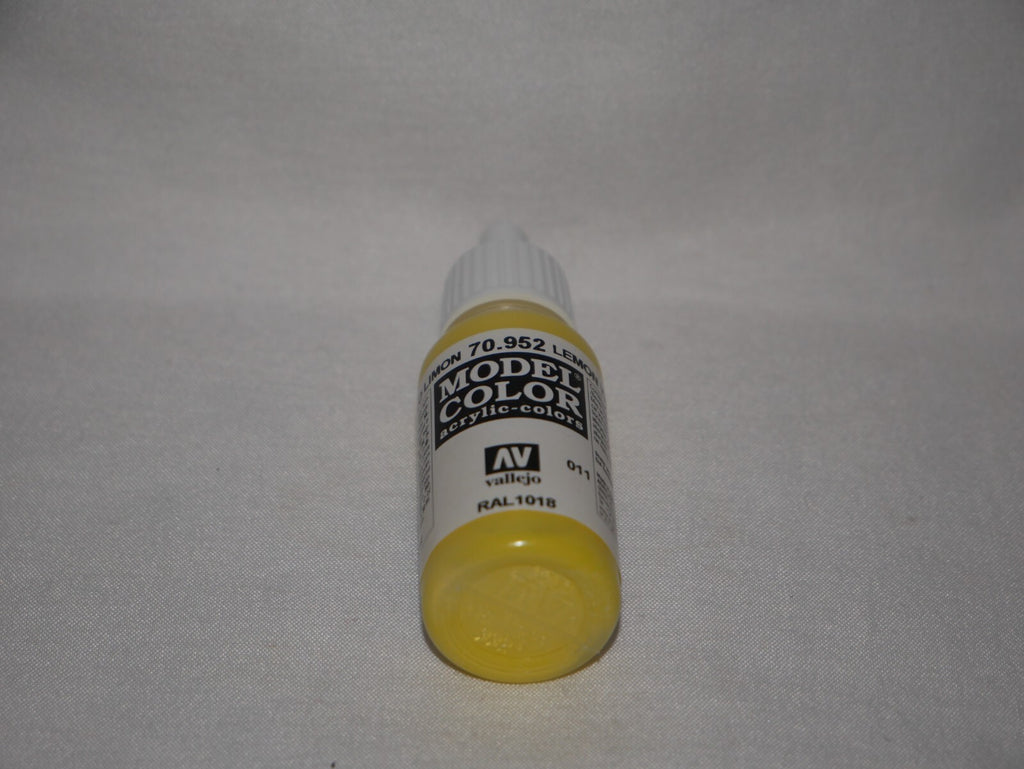 Vallejo Model Color Lemon Yellow Acrylic 17ml/0.57 fl oz Dropper Bottle - 70.952