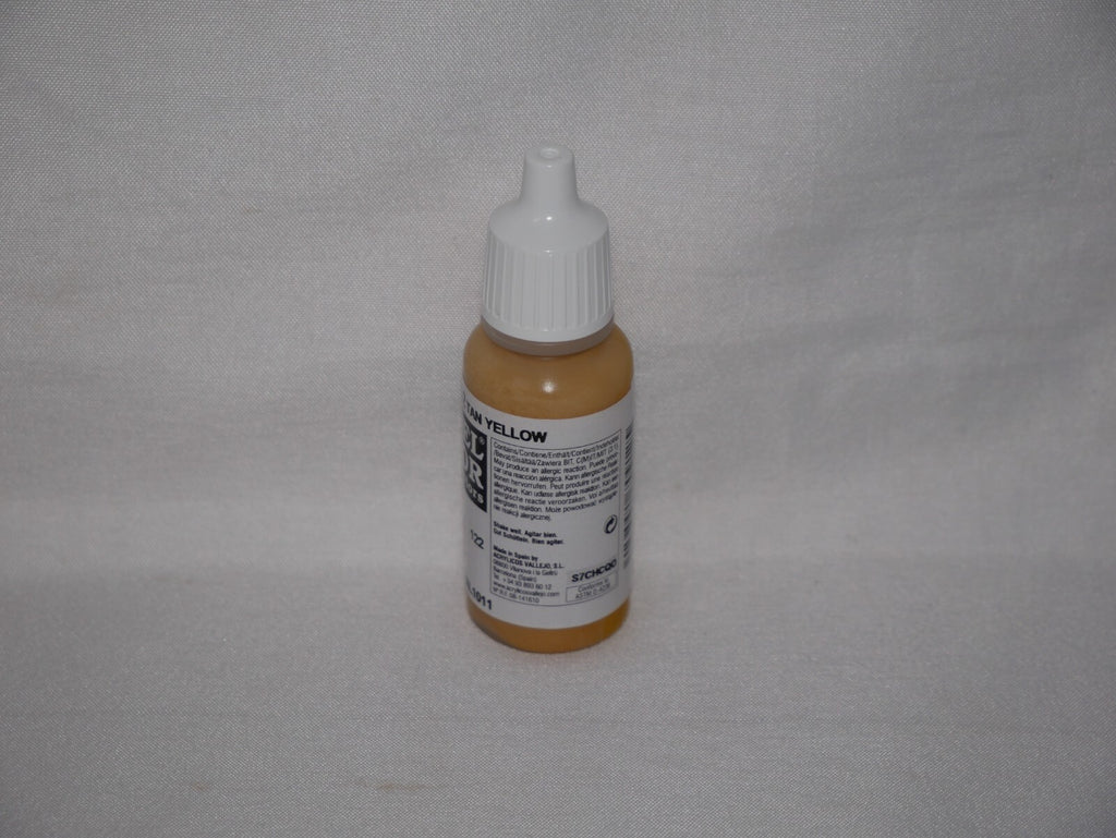 Vallejo Model Color Tan Yellow Acrylic 17ml/0.57 fl oz Dropper Bottle - 70.912