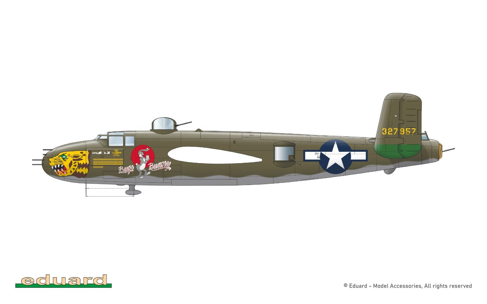 Eduard 1:48 Scale North American B-25J Mitchell Gunship (Strafer) Model - 548001