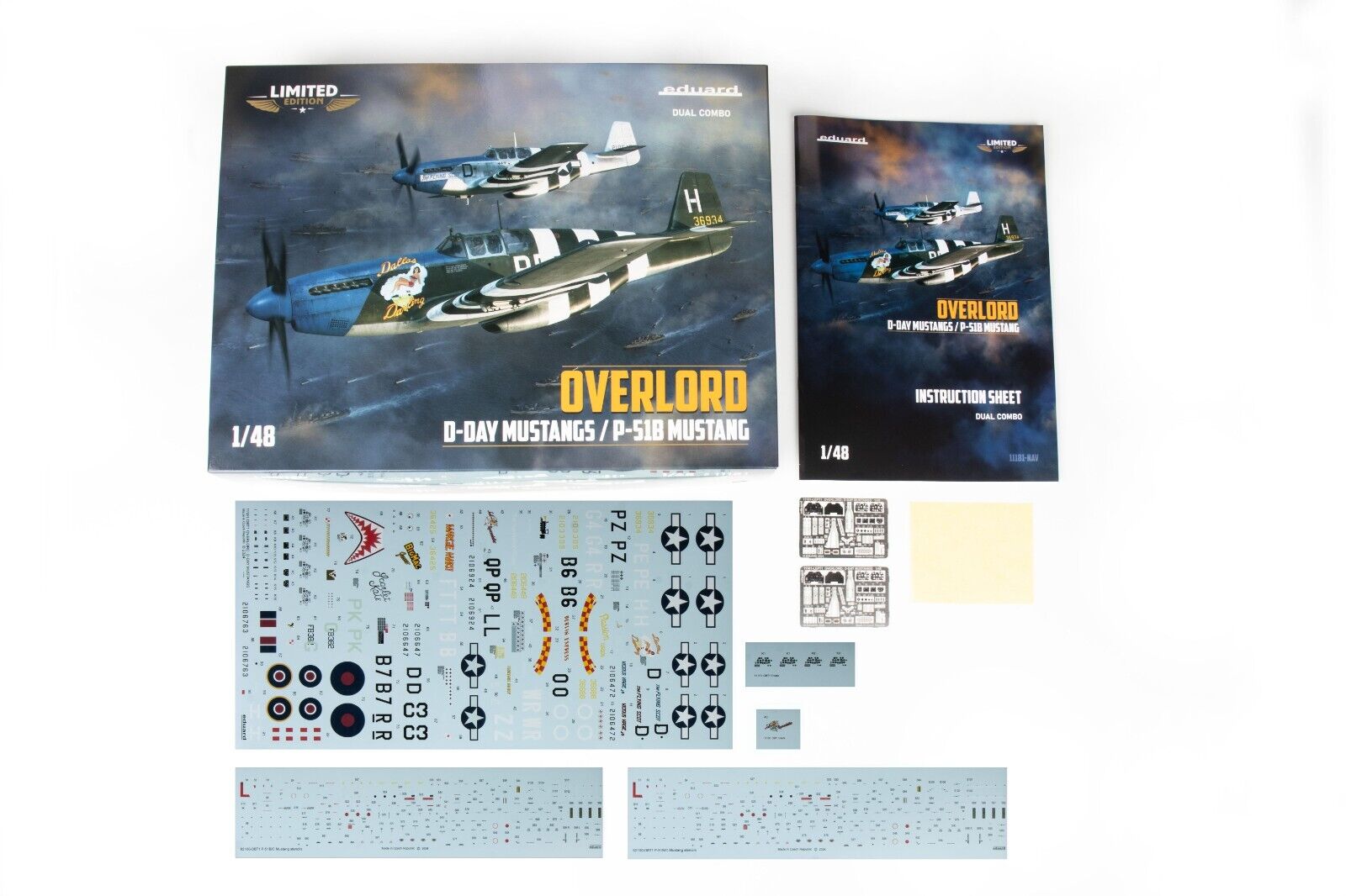 Eduard 1:48 Overlord D-Day P-51B Mustangs Limited Edition Dual Combo Set - 11181