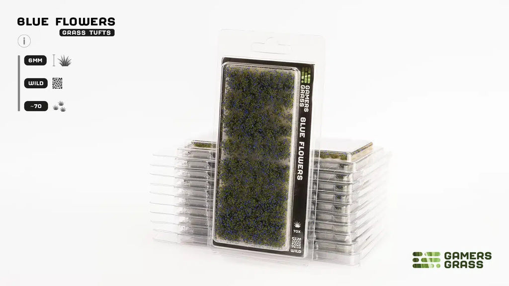 Gamers Grass Wild Blue Flowers Tufts For Wargaming Mini Bases 70 Per Pack GGF-BL