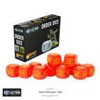 Warlord Games Bolt Action 1:56 Scale 12x Red Coloured Order Dice - (402616016)
