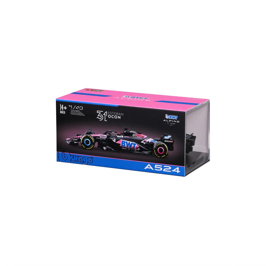 Burago 1:43 Scale BWT Alpine F1 Team A524 2024 No.31 Esteban Ocon - #18-38220O