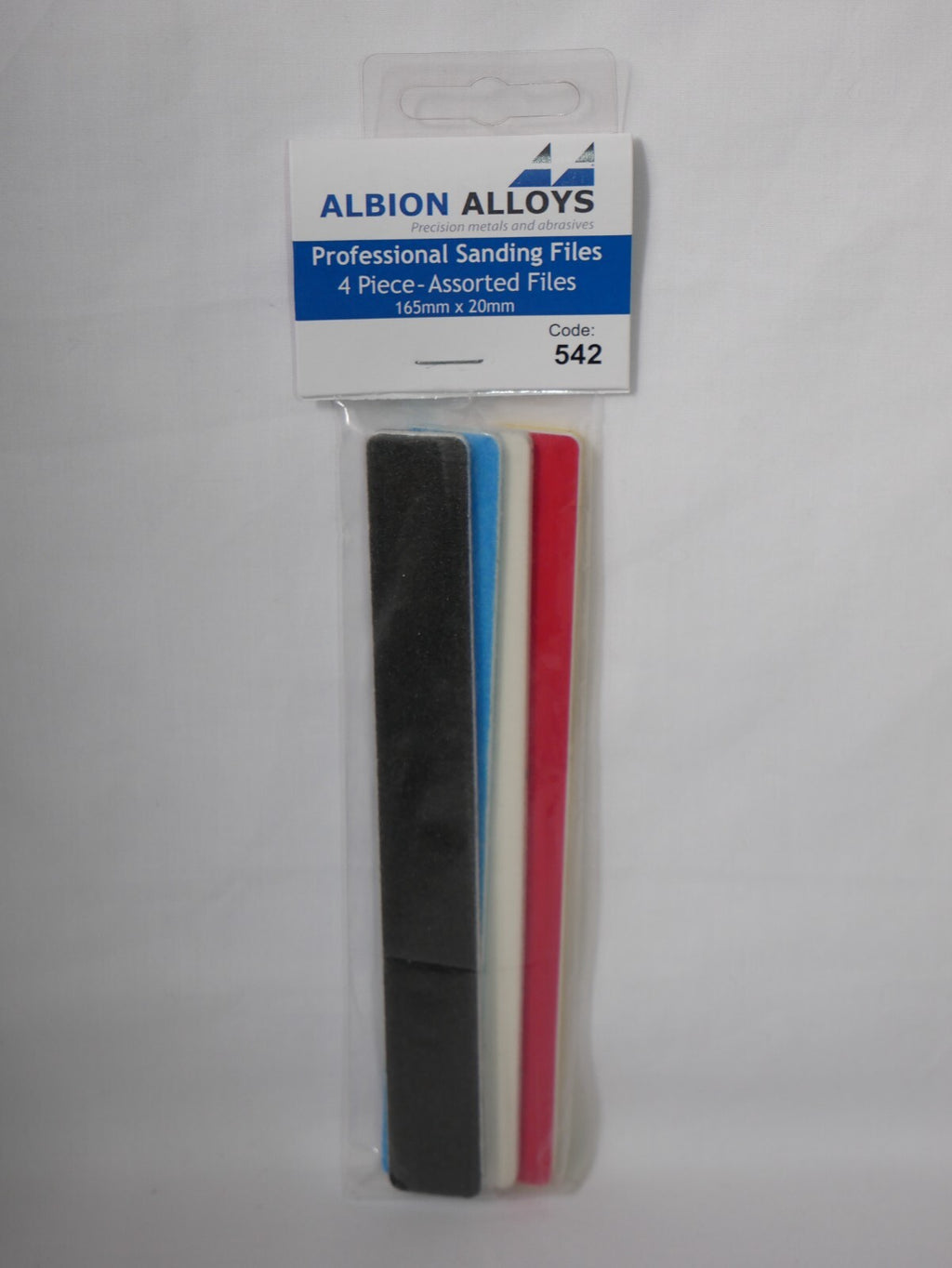 Albion Alloys Professional Sanding Files 4 Piece Assorted Files 165mm x 20mm - 542