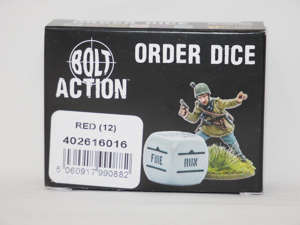 Warlord Games Bolt Action 1:56 Scale 12x Red Coloured Order Dice - (402616016)