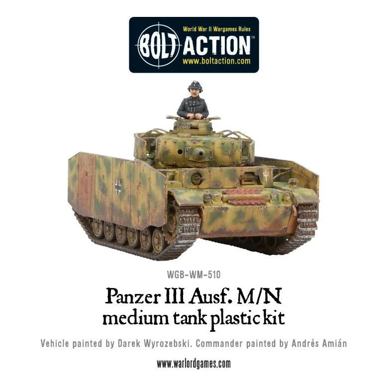 Warlord Games Bolt Action 1:56 Scale WW2 German Panzer III Medium Tank 402012004
