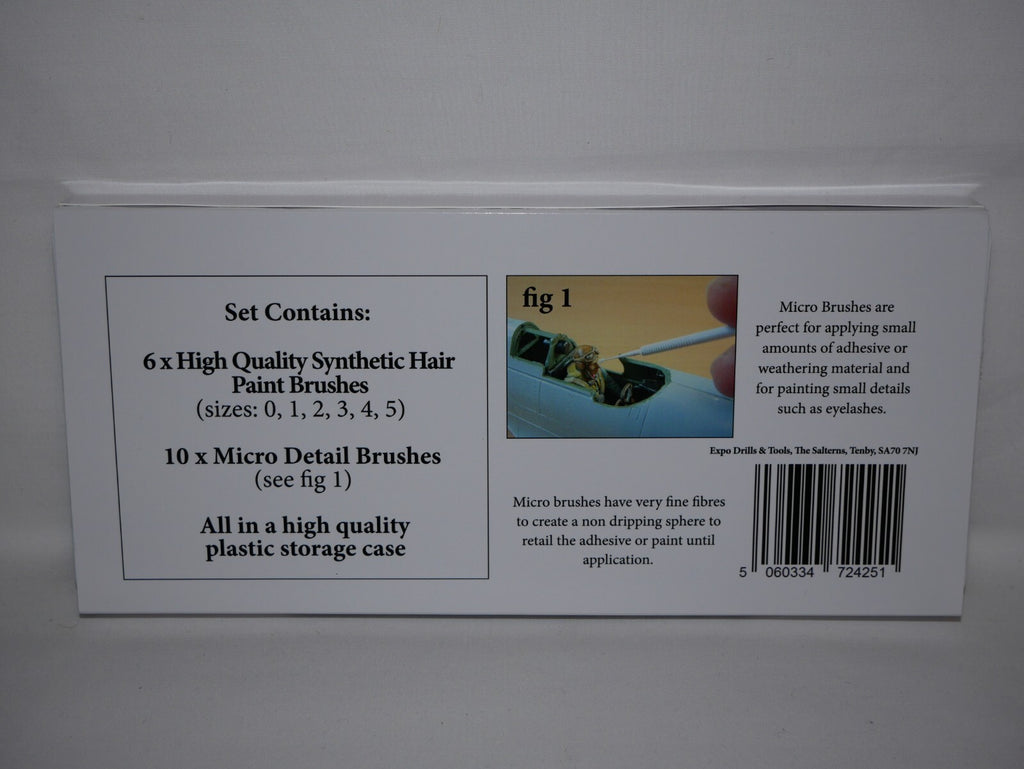 Expo Tools Model & Wargaming Ultimate Synthetic Haired Paint Brush Set - 45560