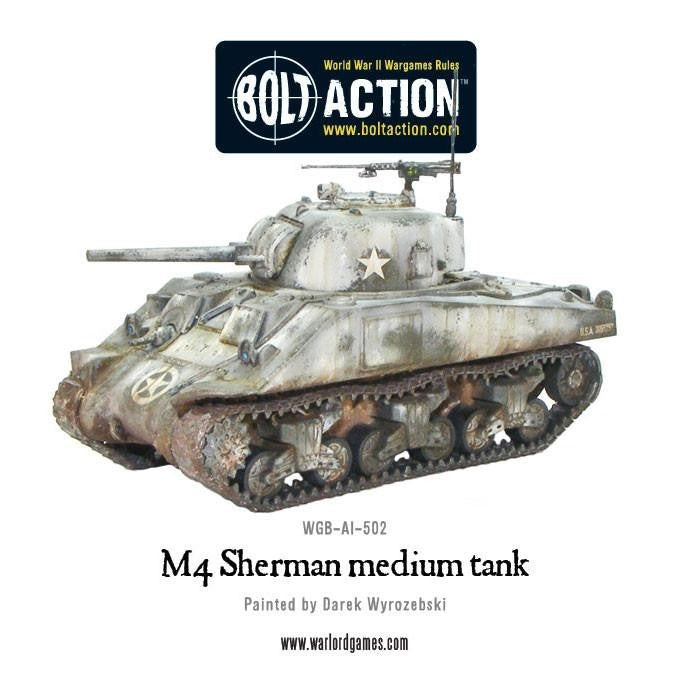 Warlord Games Bolt Action 1:56 Scale WWII US M4 Sherman Medium Tank - 402013006