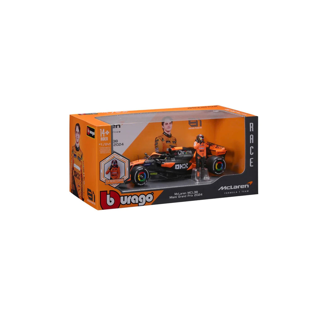 Burago 1:24 McLaren MCL38 Miami Grand Prix 2024 No.81 Oscar Piastri - #18-28040P