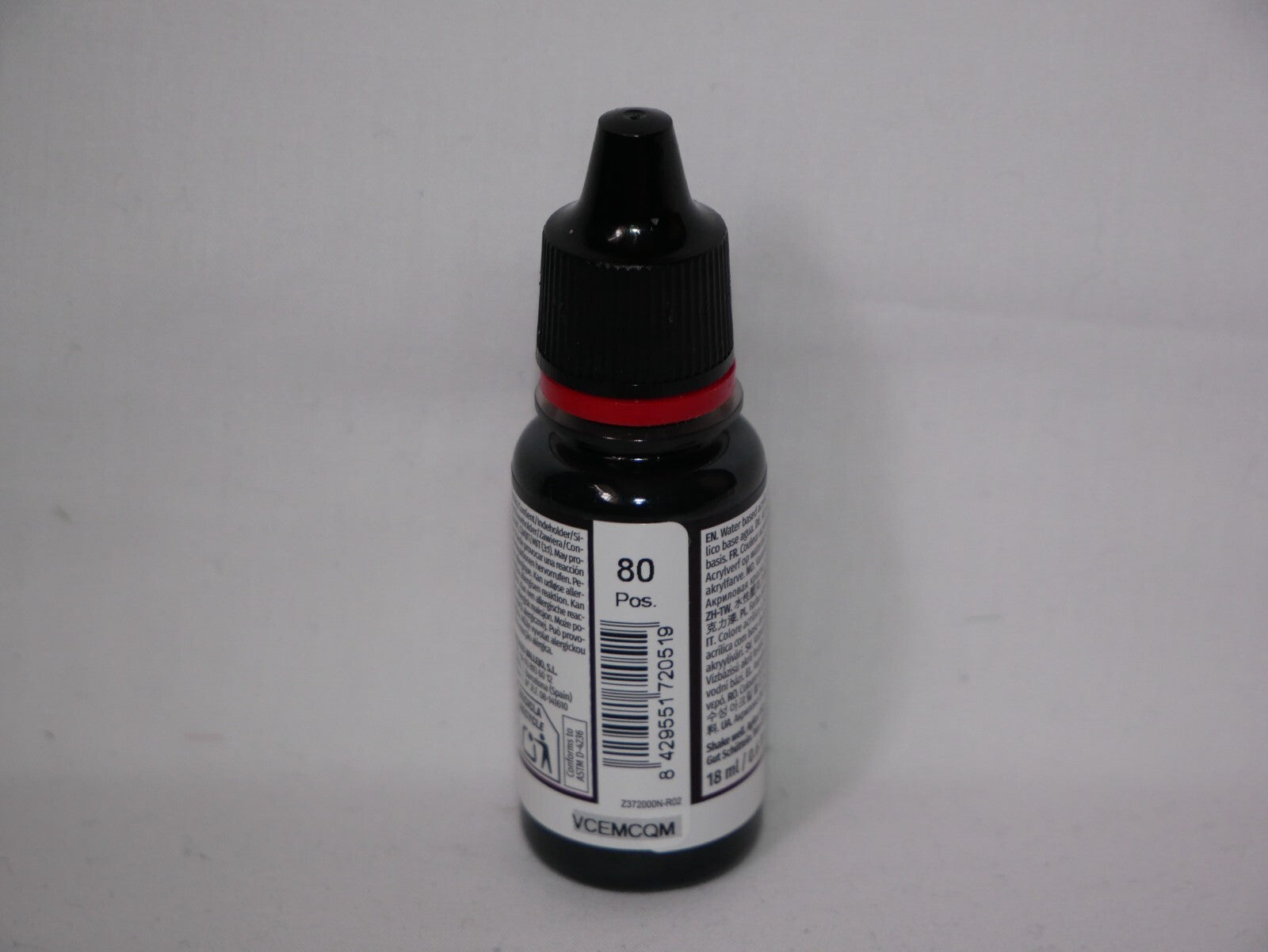 Vallejo Game Color Acrylic Range Black 18ml/0.6 fl oz Dropper Bottle - 72.051