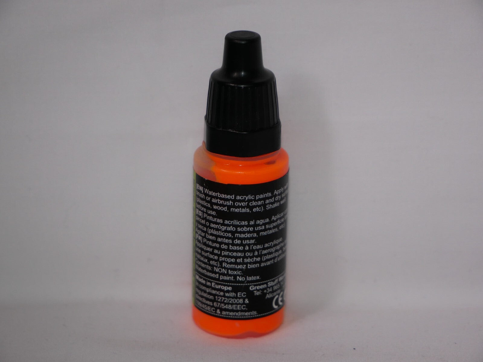 Green Stuff World Fluorescent Acrylic Paints Orange-Yellow 17ml Bottle - 1702