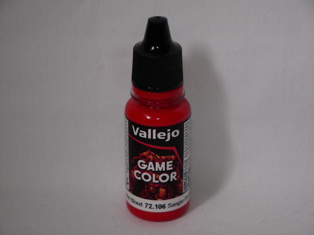 Vallejo Game Color Acrylics Scarlet Blood 18ml/0.6 fl oz Dropper Bottle - 72.106