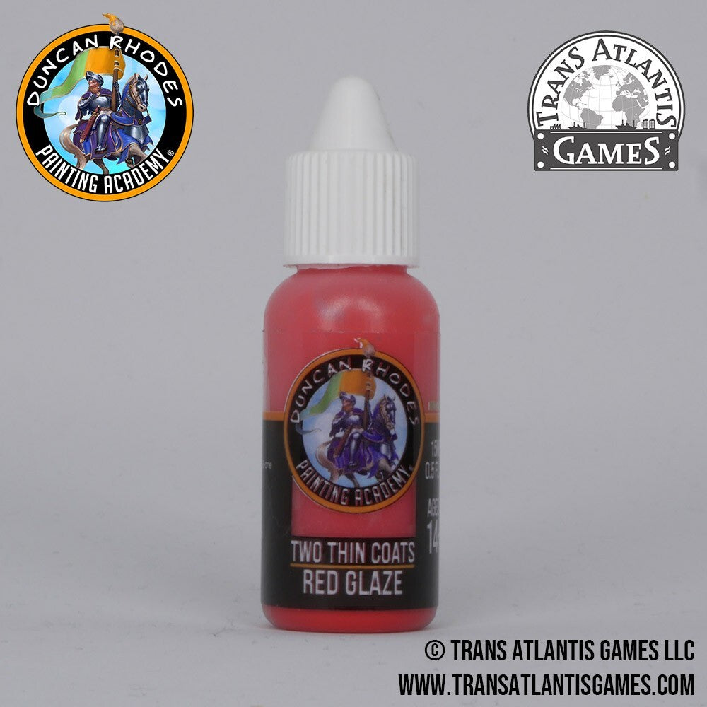 Duncan Rhodes Painting Academy 'Two Thin Coats' Red Glaze 15ml Bottle - 10115