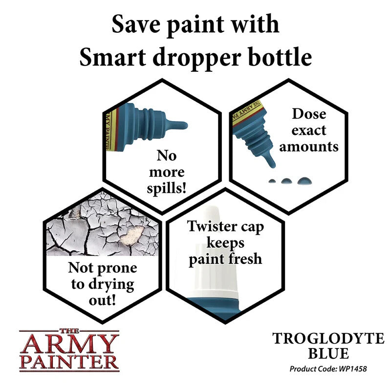 The Army Painter Warpaints Acrylic Troglodyte B1ue 18ml Dropper Bottle - WP1458