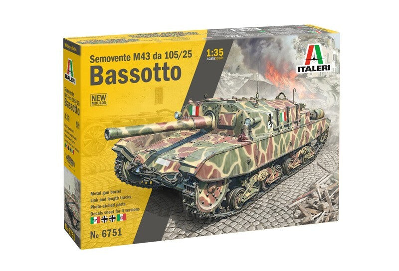 Italeri 1:35 Scale Semovente M43 da 105/25 Bassotto Model Skill Level 4 - 6751