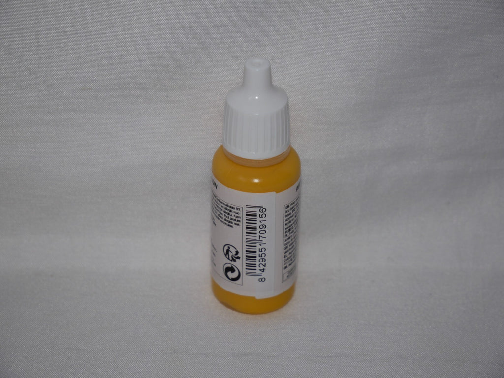 Vallejo Model Color Deep Yellow Acrylic 17ml/0.57 fl oz Dropper Bottle - 70.915