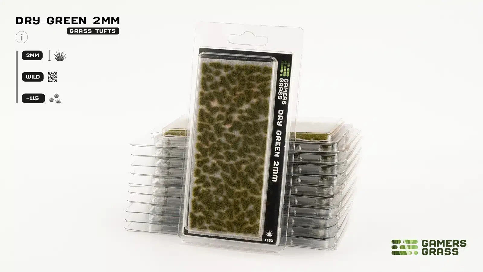 Gamers Grass Wild Dry Green 2mm Tufts For Wargaming Bases (115) Per Pack GG2-DGR