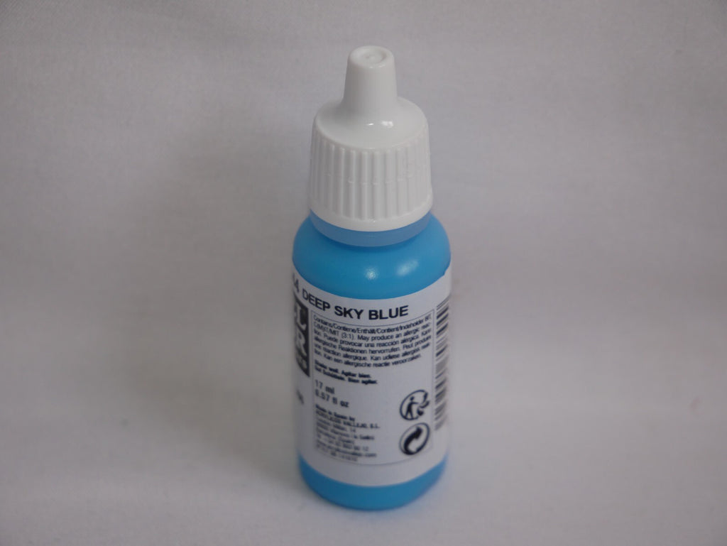 Vallejo Model Color Deep Sky Blue Acrylic 17ml/0.57 fl oz Dropper Bottle 70.844