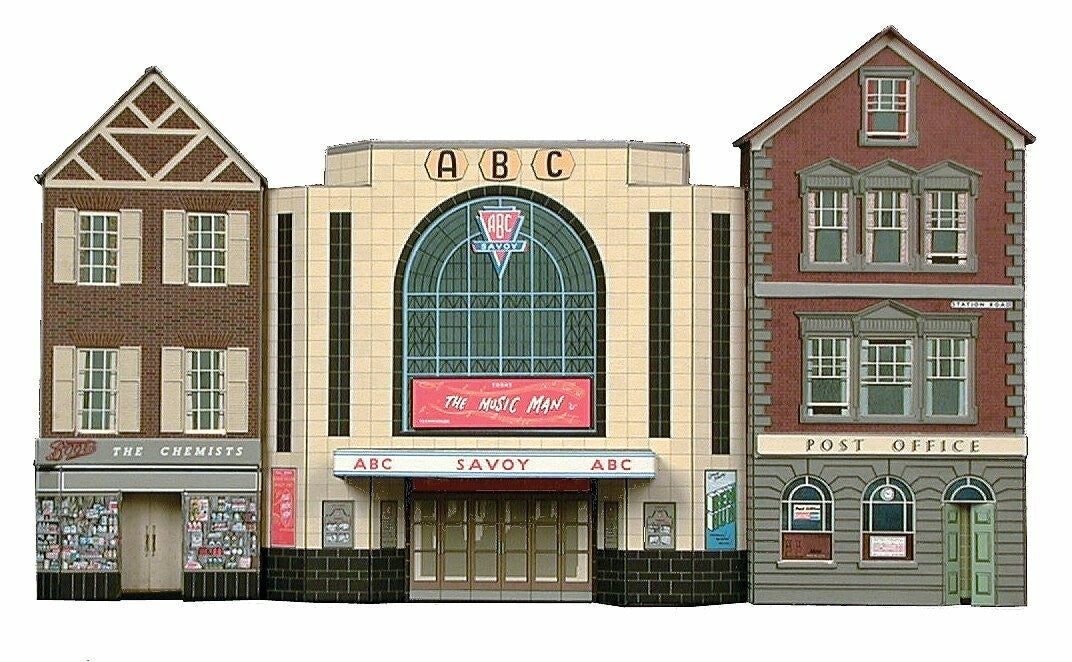 Superquick Low Relief Model Kits 1:76 Scale Cinema, Post Office And Shop SQC2