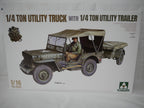 Takom 1:16 Scale WWII 1/4 Ton Utility Truck With 1/4 Ton Utility Trailer - 1026