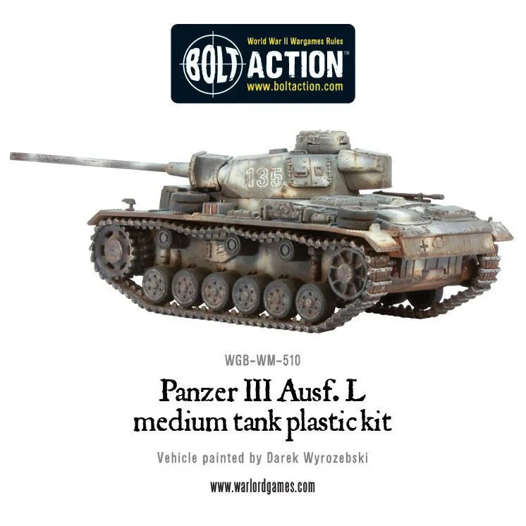 Warlord Games Bolt Action 1:56 Scale WW2 German Panzer III Medium Tank 402012004