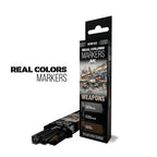 AK Interactive Real Colors Fast Dry Acrylic Markers Weapons (3 Piece) Set RCM103