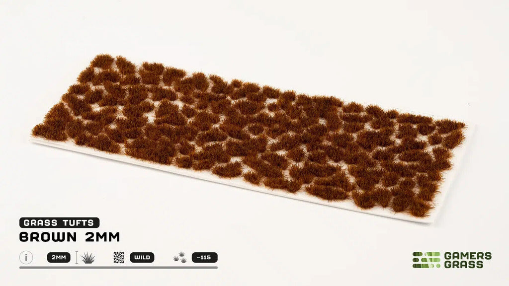 Gamers Grass Brown 2mm Tufts For Wargaming Miniature Bases (115) Per Pack GG2-B