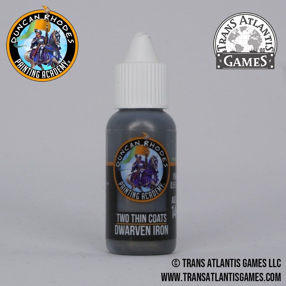 Duncan Rhodes Painting Academy 'Two Thin Coats' Dwarven Iron 15ml Bottle - 10106