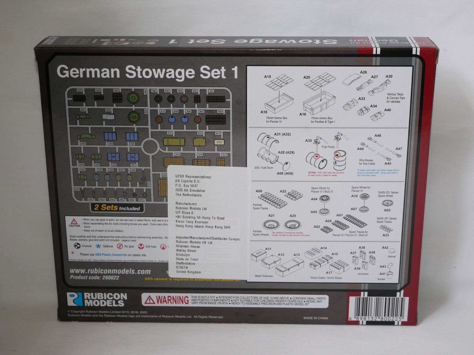 Rubicon Models 1:56 (28mm) Scale German Armoured Vehicles Stowage Set 1 - 280022