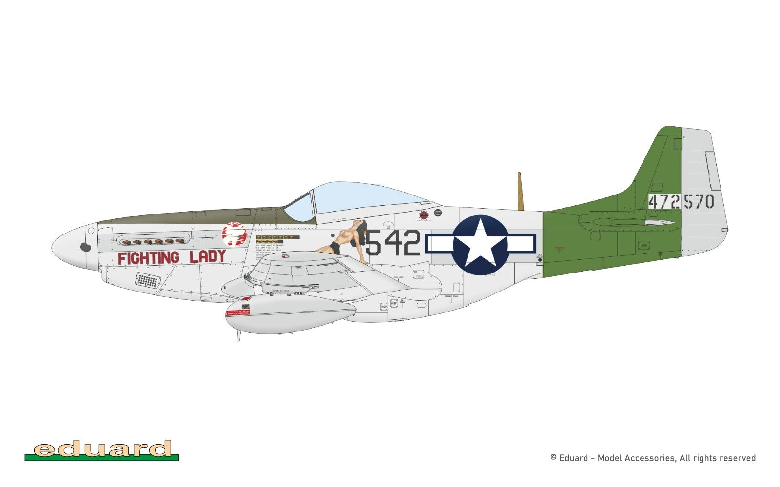 Eduard 1:72 Scale North American P-51D Mustang ProfiPACK Edition Model Kit 70173