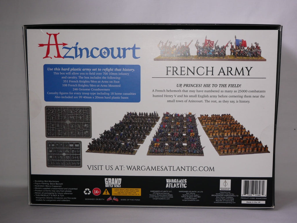 Wargames Atlantic Grand Battle 10mm Scale Azincourt French Army Box - WAAAC006S