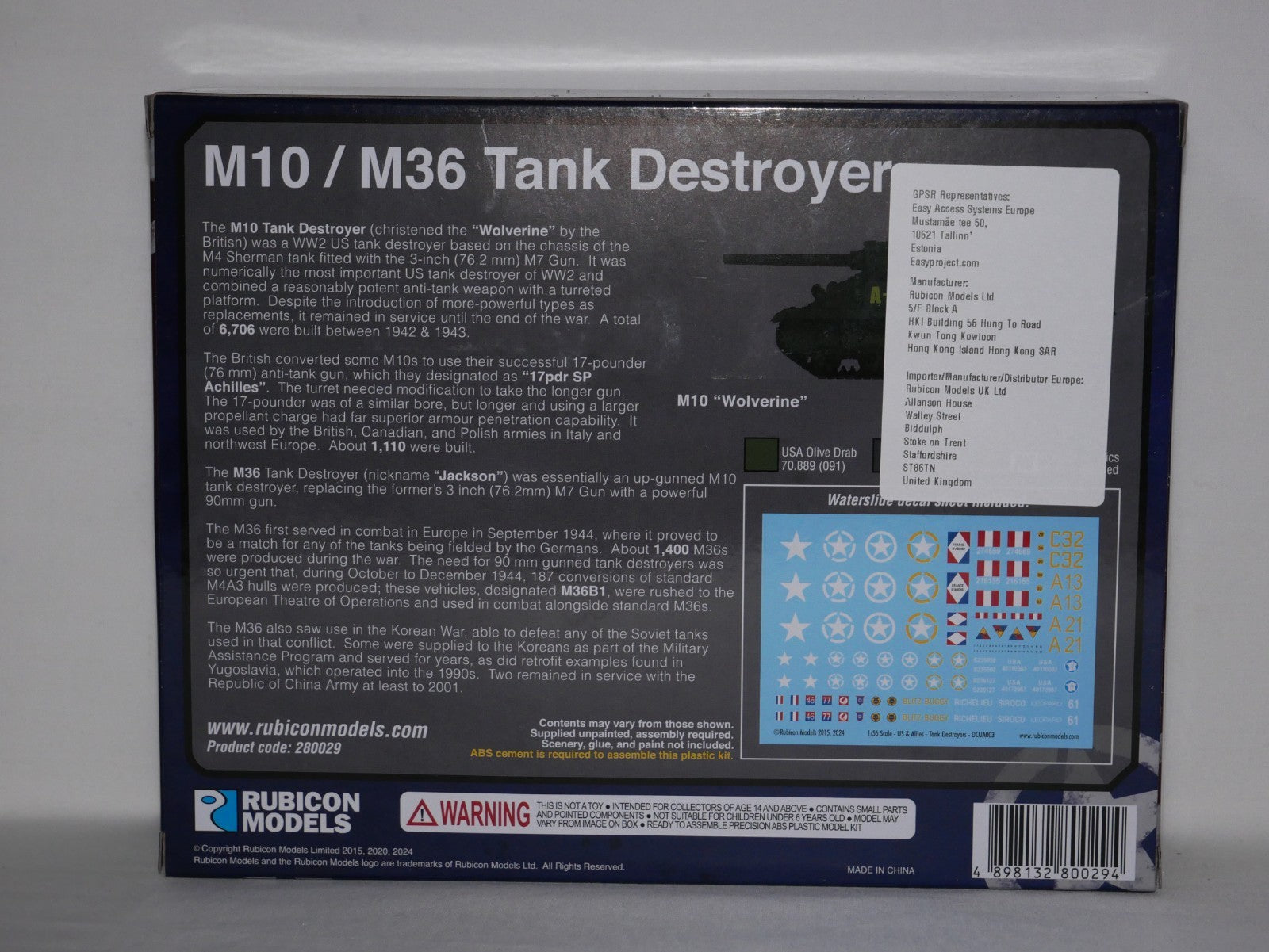 Rubicon Models 1:56 WWII US M10 Wolverine & M36 Jackson Tank Destroyer - 280029