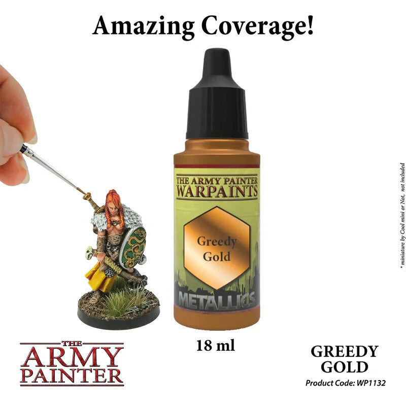 The Army Painter Warpaints Metallics Greedy Gold (18ml) Dropper Bottle - WP1132