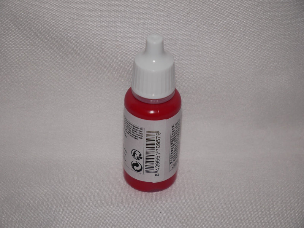 Vallejo Model Color Flat Red Acrylic 17ml/0.57 fl oz Dropper Bottle - 70.957