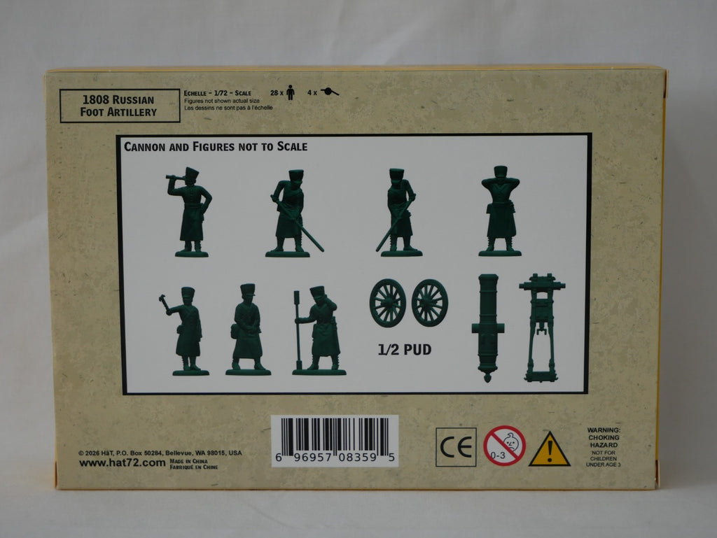 Hat Industrie 1:72 Scale 1808 Napoleonic Russian Artillery With (1/2 pud) 20lb Unicorn Gun - 8359
