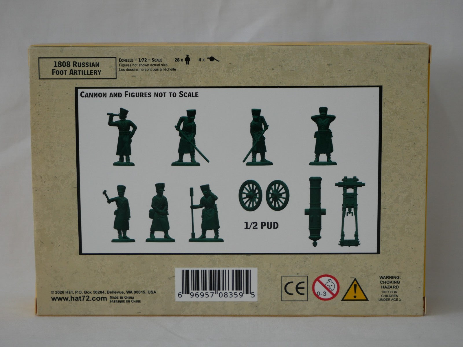 Hat Industrie 1:72 Scale 1808 Napoleonic Russian Artillery With (1/2 pud) 20lb Unicorn Gun - 8359