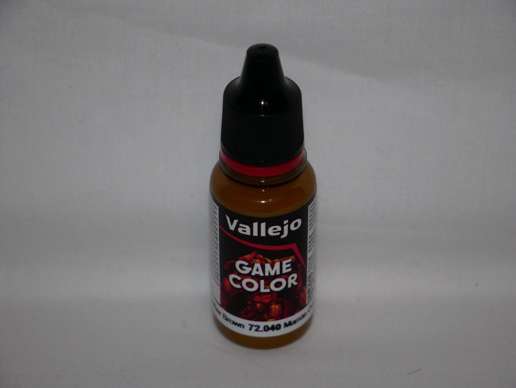 Vallejo Game Color Acrylics Leather Brown 18ml/0.6 fl oz Dropper Bottle - 72.040