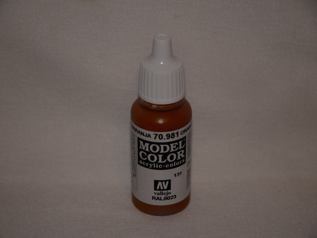 Vallejo Model Color Orange Brown Acrylic 17ml/0.57 fl oz Dropper Bottle 70.981