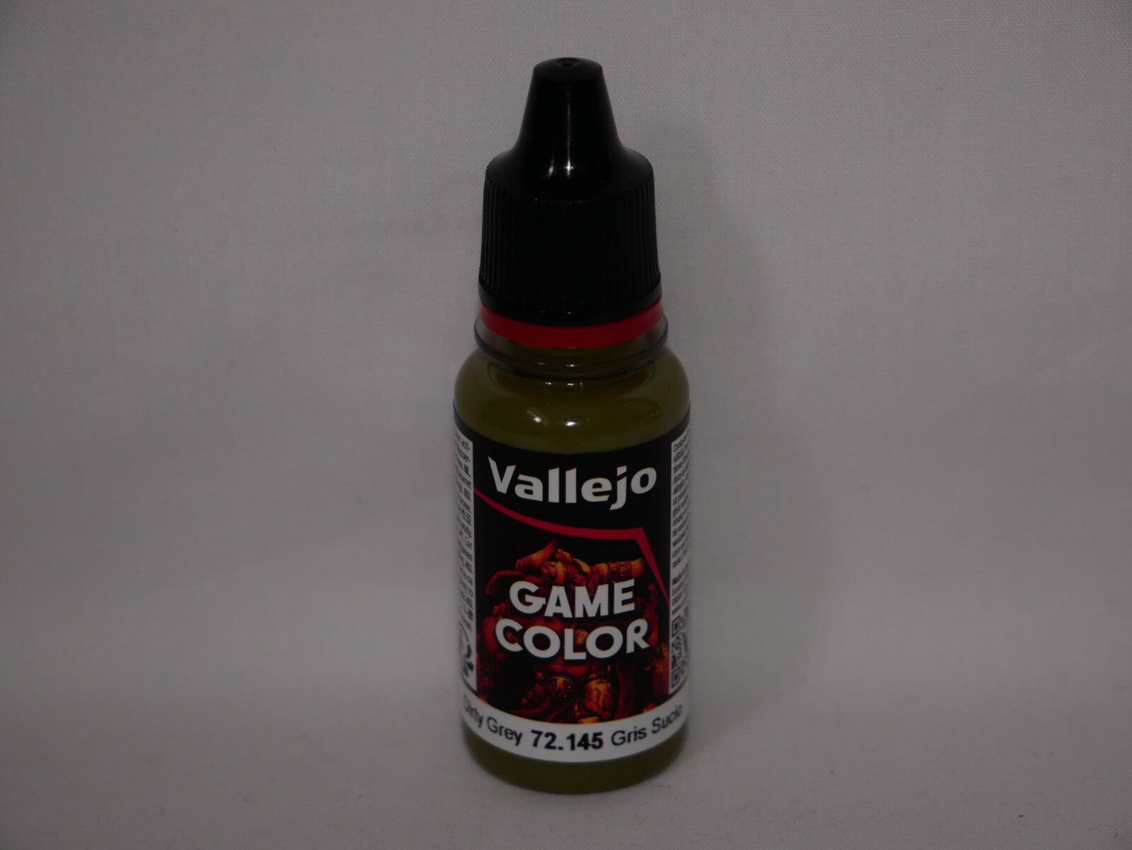 Vallejo Game Color Acrylic Range Dirty Grey 18ml/0.6 fl oz Dropper Bottle 72.145
